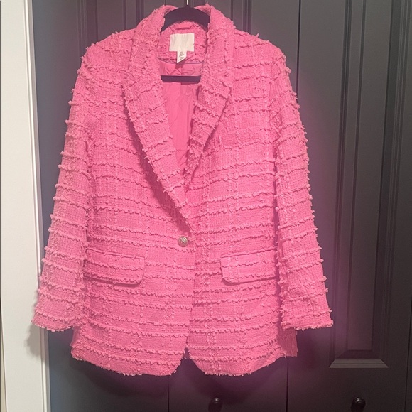 H&M Jackets & Blazers - H&M Vibrant Bubble Gum Pink Textured Blazer